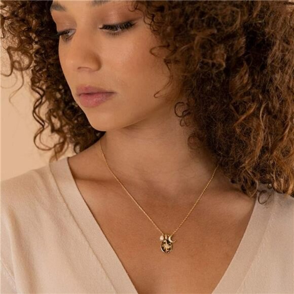14K Gold Plated Cluster Engraved Coin Pendant | Byzantine Coin Necklace | - Picture 9 of 10